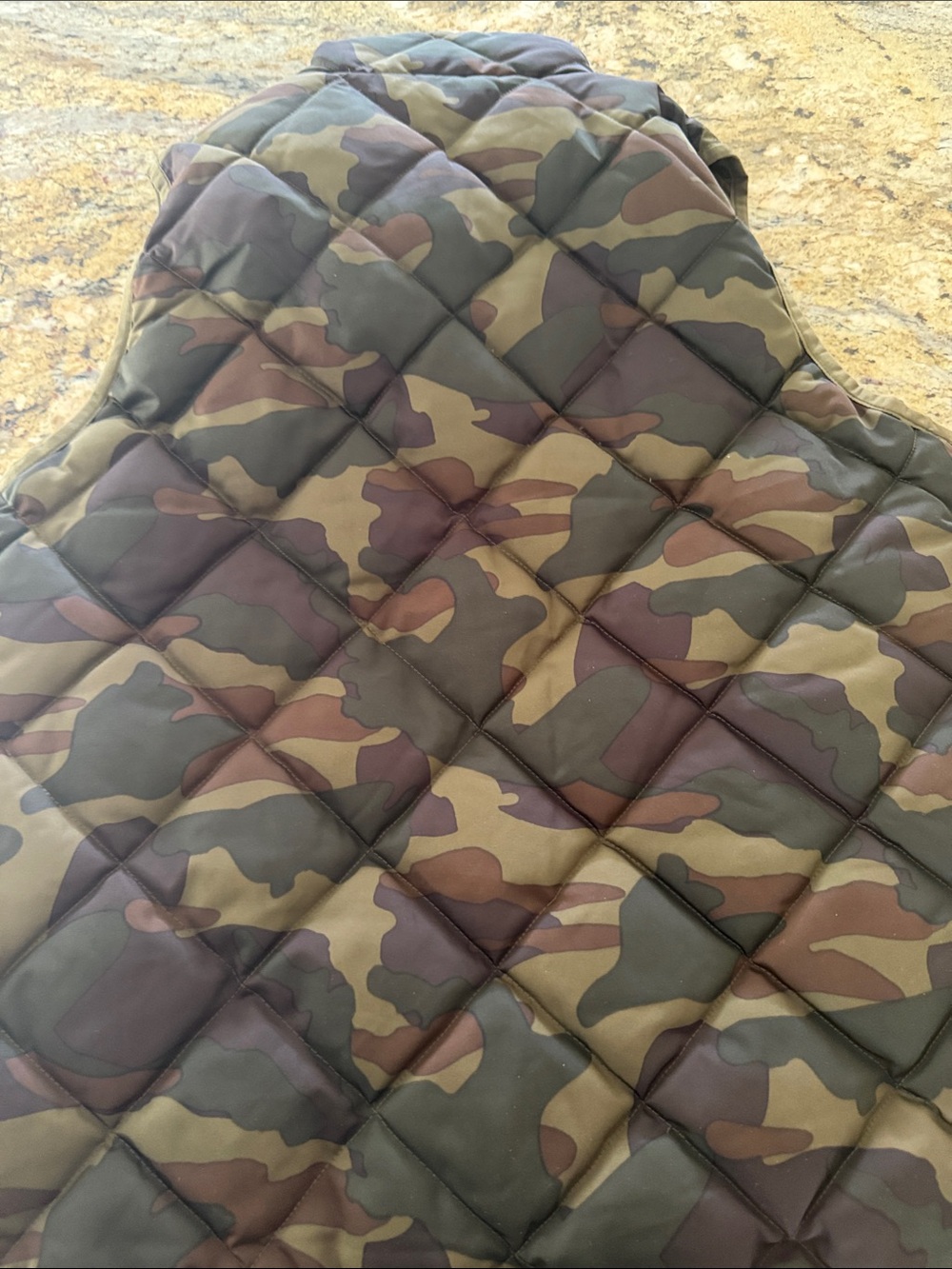 J. Crew Quilted Camo Puffer Vest in Olive and Brown CAMO - Picture 4 of 4
